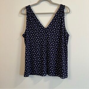 Women's CAbi Black and Purple floral Sleeveless Top size medium